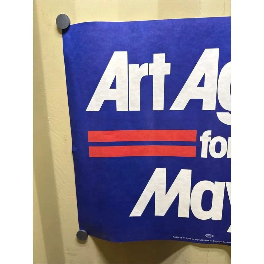 Vintage Art Agnos For Mayor Poster 21.5” X 16.5”